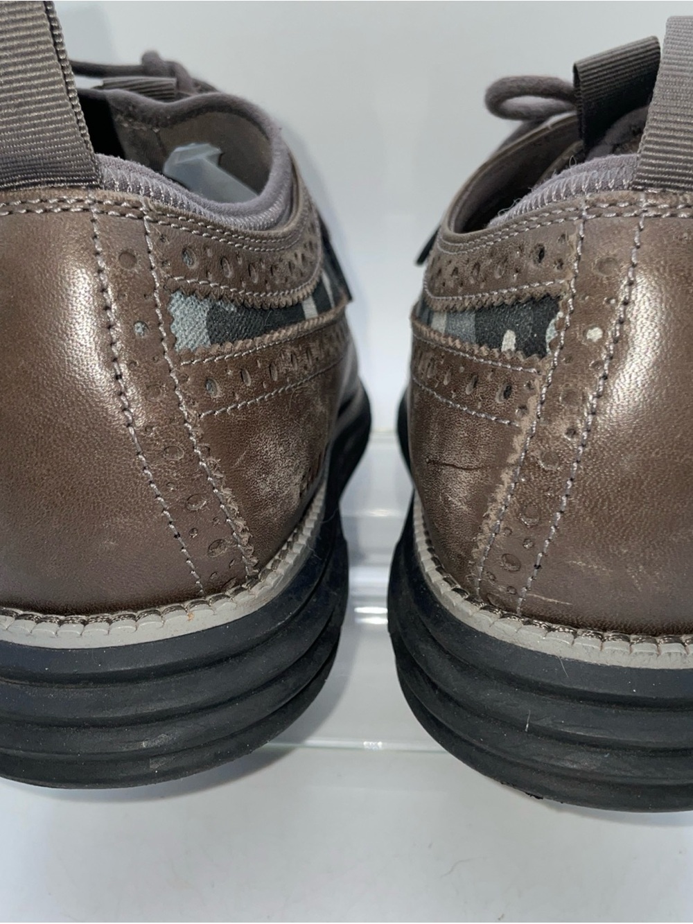 Cole Haan Brown Leather & Gray Camo Men's Wingtip Oxfords 10th Anniversary - Picture 9 of 9